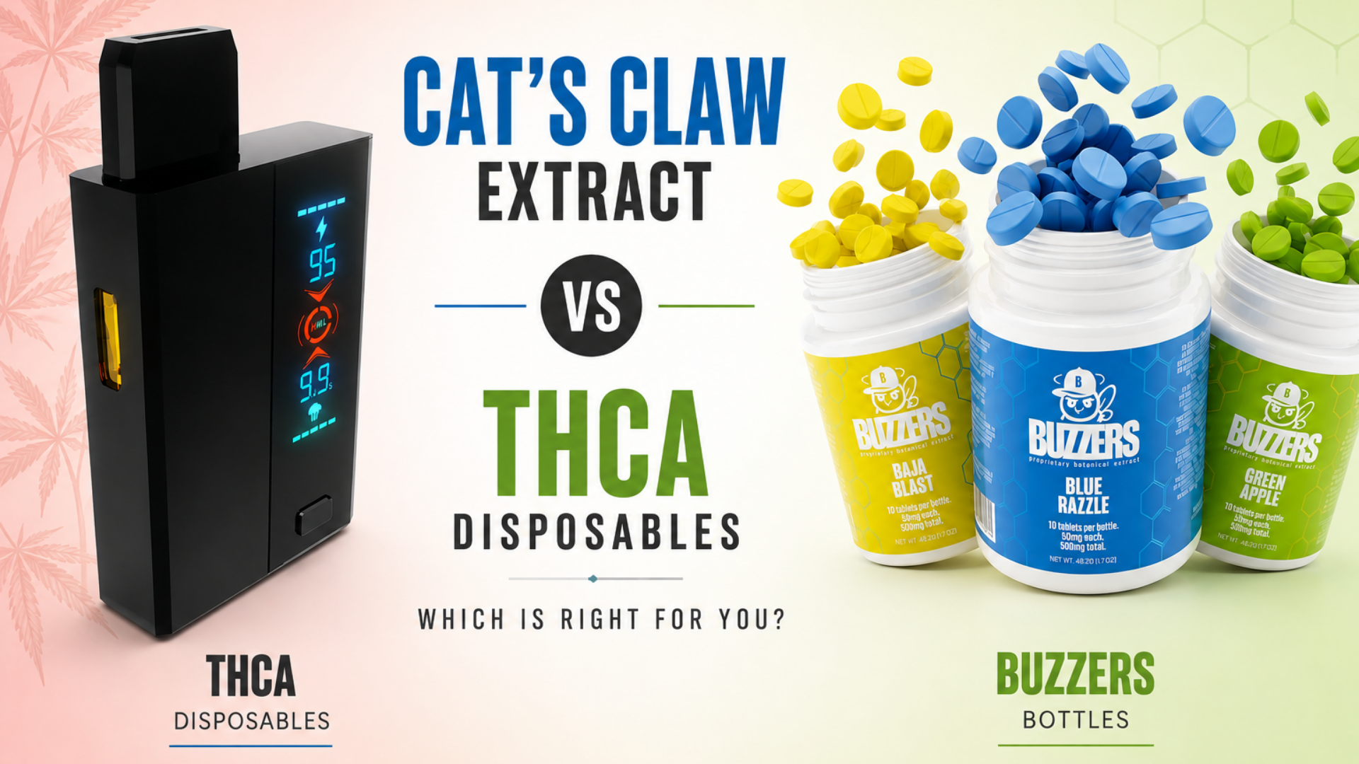 Cat’s Claw Extract vs THCA Disposables: Which Is Right for You? - Comparison Blog